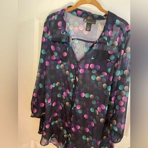Lane Bryant Polka Dot Blouse